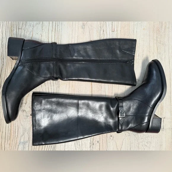 Etienne Aigner Black Leather Knee-High Boots size 6 New - Picture 4 of 9